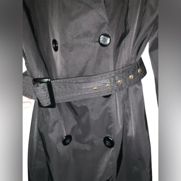Style & Co black belted mid length trench coat size medium - Picture 5 of 6
